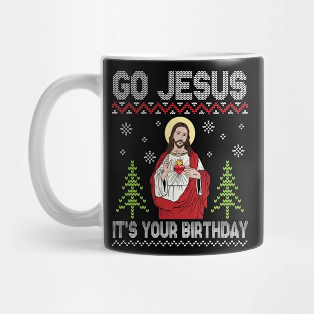 Snow Noel Tree Sweater Christmas Go Jesus It's Your Birthday by dangbig165